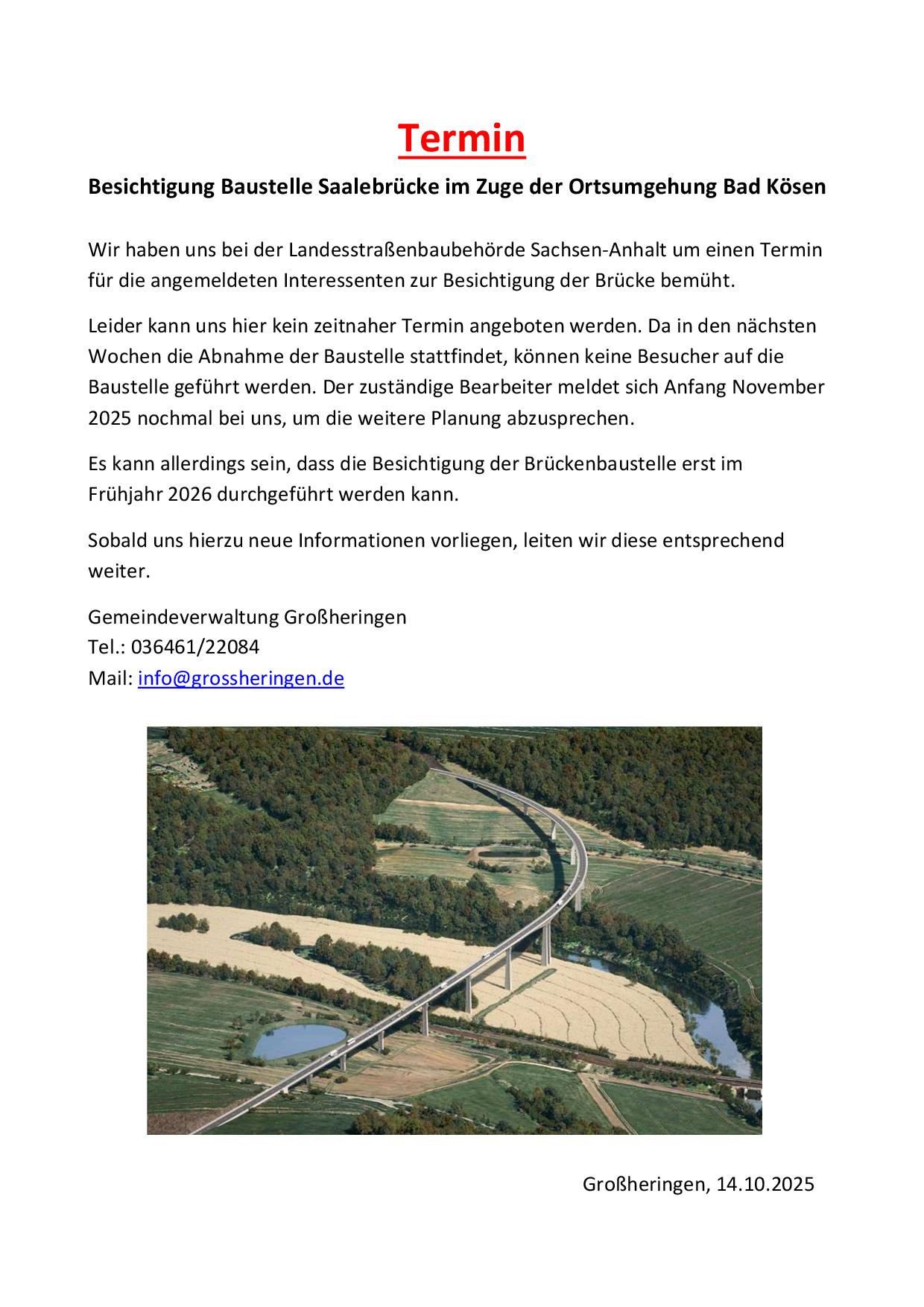 Besichtigung Brcke_Terminabstimmung